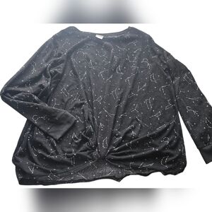 Stars Above Black Constellation Long Sleeve Top Thermal Top
